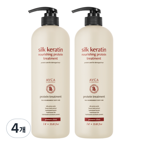 아브카 실크 케라틴 너리싱 단백질 트리트먼트, 1000ml, 4개