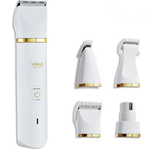 Veras Pet Multi-Care 4-in-1 ipx7 Waterproof Haircutter VP-1004, White + Gold, 1 ea  Best 5