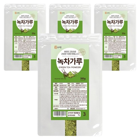 윤고집 녹차가루, 4개, 300g, 1개입