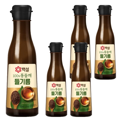 백설 통들깨 들기름, 160ml, 5개