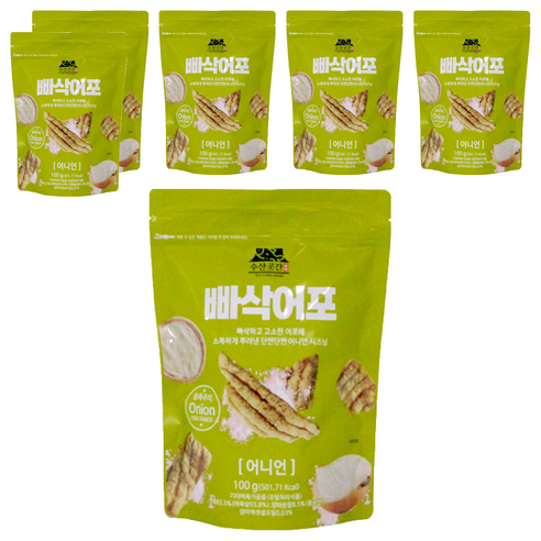 빠삭어포 어니언, 100g, 6개