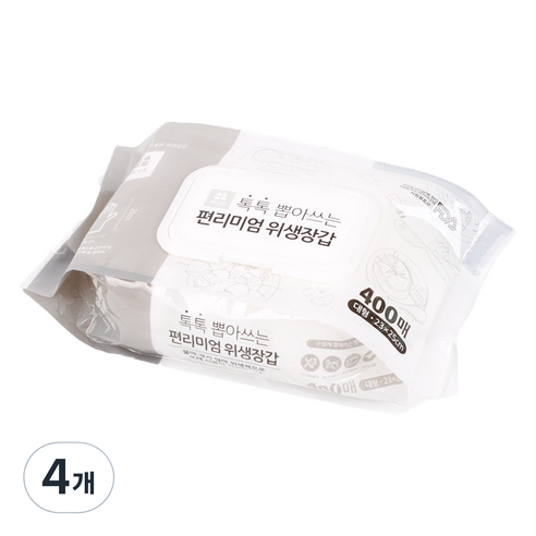 생활드림 톡톡 뽑아쓰는 편리미엄 위생 장갑, 4개, 400개입