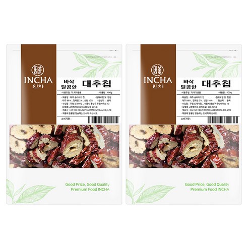 인차 바삭 달콤한 대추칩, 400g, 2개