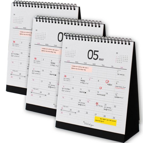 아이씨엘디자인 Desk Calendar 2024, black, 3개