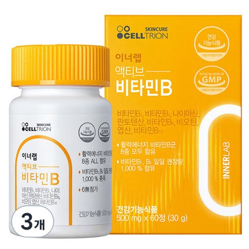 셀트리온 이너랩 액티브 활력 비타민B 콤플렉스 30g, 60정, 3개