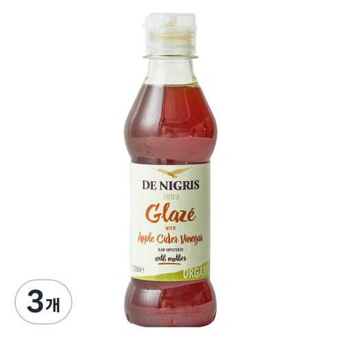 데니그리스 유기농 애플 사이다 비니거 글레이즈, 250ml, 3개