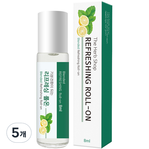 더허브샵 아로마 롤온 스틱 리프레싱, 5개, 8ml