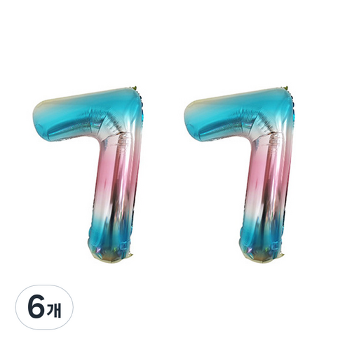 윰스 로즈쿼츠세레니티 디지털 숫자풍선 81cm, 숫자7, 6개