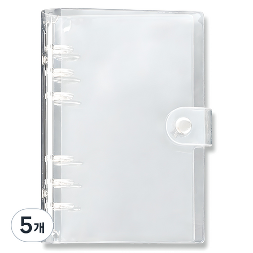 워너디스 6공 PVC 바인더 커버 A6, 투명, 5개