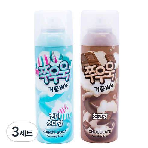 컨트리세이브 쭈우욱 폼솝 버블클렌져 달콤향 200ml x 2종 세트, 3세트