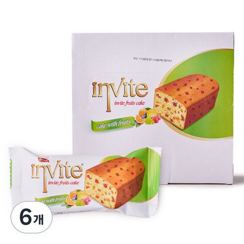 인바이트 후루츠 케이크 24p, 6개, 960g