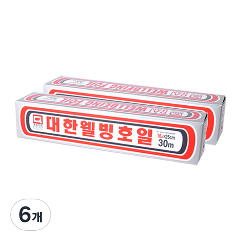 대한웰빙은박접시 쿠킹호일 25cm x 30m, 6개