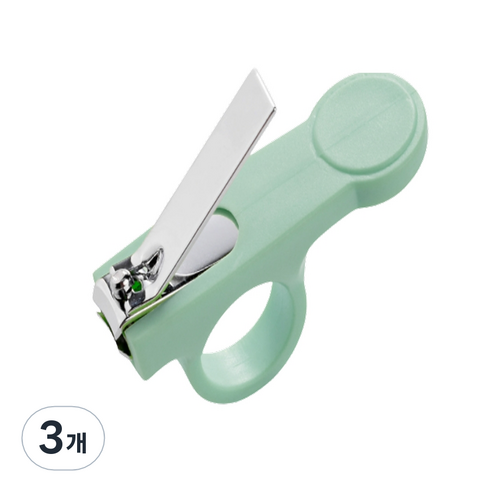 오래 유아용 손톱깎이, 3개, 라이트그린