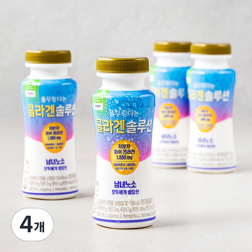 풀무원 다논 콜라겐 솔루션 요구르트 병 4입, 130ml, 4개
