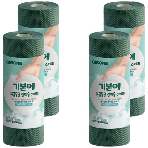 기본에 몽글몽글 일회용 수세미 60p, 딥그린, 4개