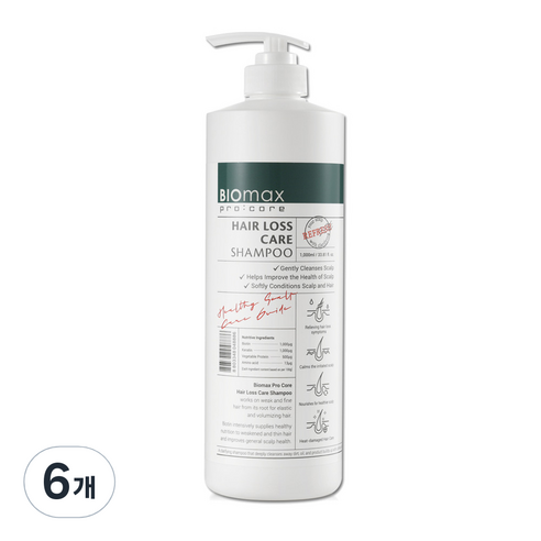 바이오맥스 프로 코어 헤어 로스 케어 샴푸, 1000ml, 6개