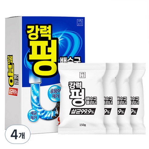 생활공식 강력 펑 배수구 클리너 4p, 150g, 16개