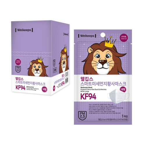 웰킵스 스마트 황사마스크 대형 KF94, 1개입, 25개