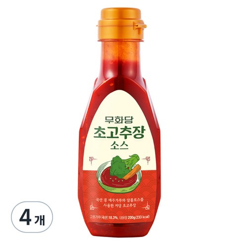 무화당 알룰로스 초고추장, 220g, 4개