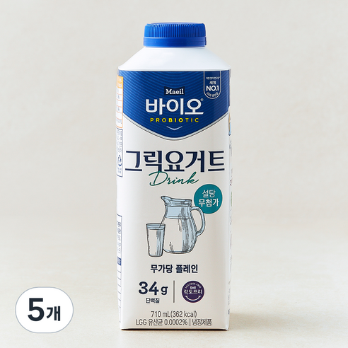 매일바이오 그릭요거트 드링크 무가당, 5개, 1개입, 710ml