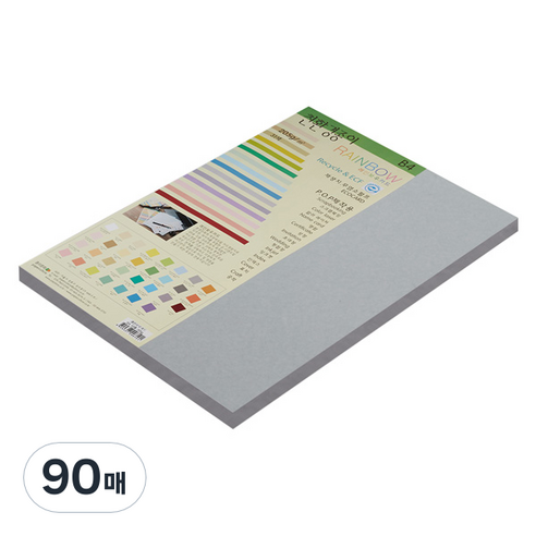 종이문화 친환경색지 레인보우카드 No.31 그레이, B4, 90매