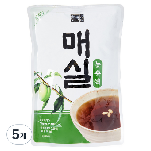 하늘청 식혜명인 농축매실, 780ml, 5개
