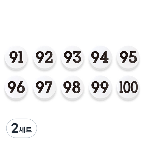숫자 자석홀더 세트 중, 91번~100번, 2세트