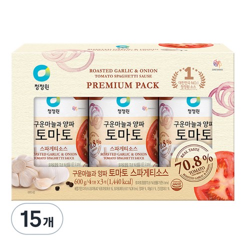 청정원 토마토 스파게티소스, 600g, 15개