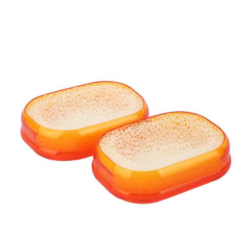 새드리 뽀송이 사각 비누받침, 오렌지, 2개