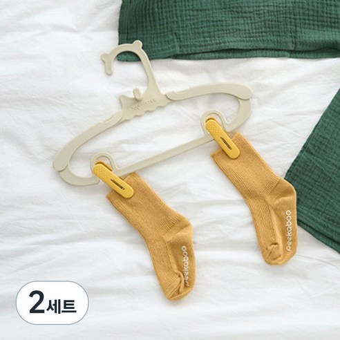아가짱 길이조절 아기옷걸이 10개 + 집게 10개 세트, 그레이, 2세트