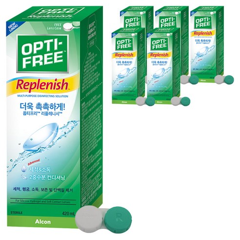 옵티프리 리플레니시 렌즈세정액 + 렌즈케이스, 420ml, 6개