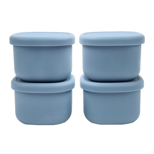 투데코 올인원 실리콘 이유식 보관 용기, 블루, 4개, 220ml