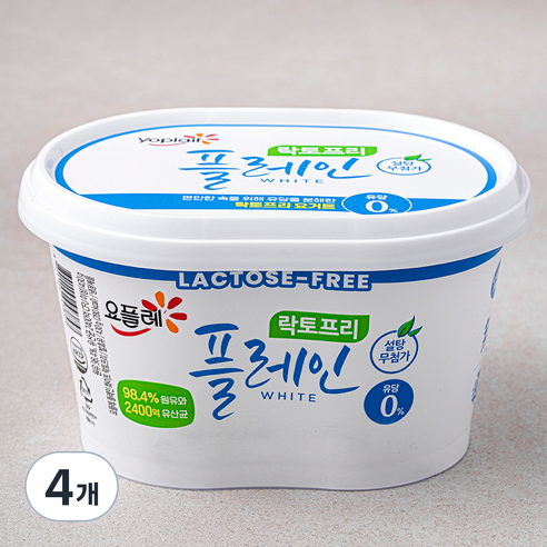 요플레 빙그레 플레인 화이트 락토프리, 430g, 1개입, 4개