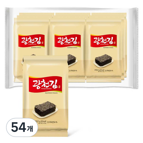광천김 참 재래 도시락김, 5g, 54개