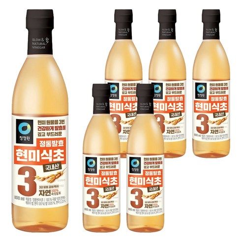 청정원 정통 현미 식초, 800ml, 6개
