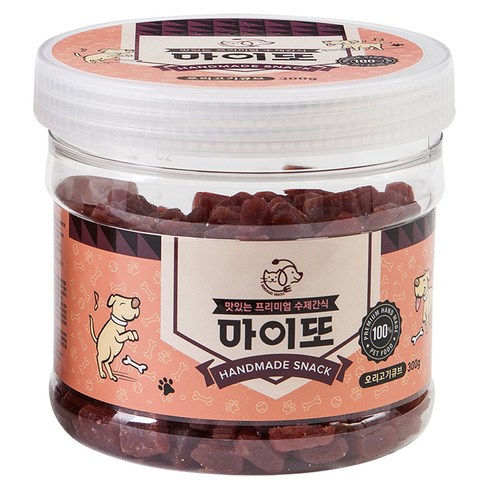 마이또 강아지 수제간식 대용량 300g, 오리고기큐브, 1개
