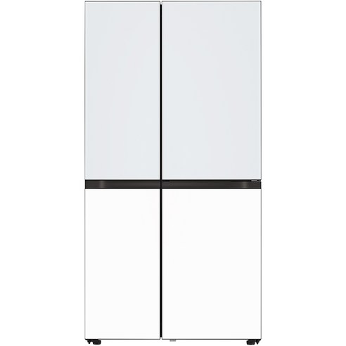 LG전자 디오스 오브제컬렉션 매직스페이스 양문형 냉장고 글라스 832L 방문설치, 크림스카이(상단), 크림화이트(하단), S834GYW30