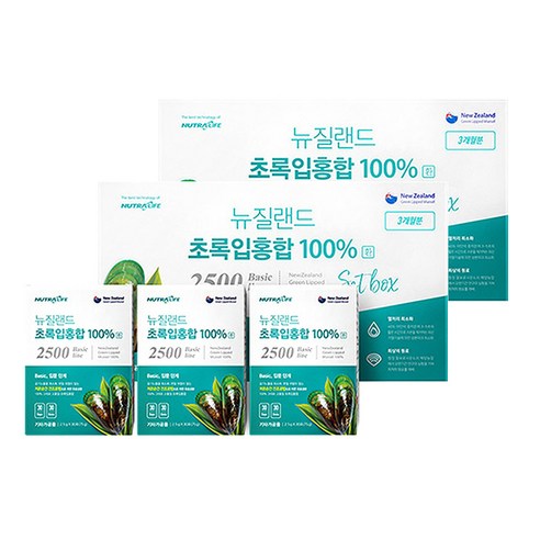 뉴트라라이프 뉴질랜드 초록홍합 베이직 2500 100%환, 2.5g, 180개