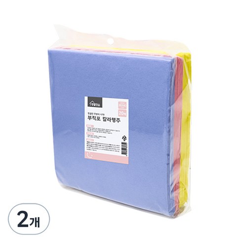생활미소 부직포 칼라 행주 색상랜덤발송 20매, 2개