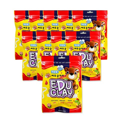 에듀 유아용 클레이 10p, 보라, 50g, 1세트