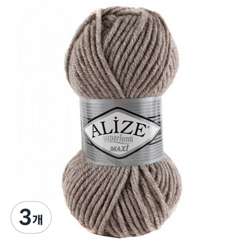 alize yarna 슈퍼라나 맥시 뜨개실, 207 모카베이지, 3개