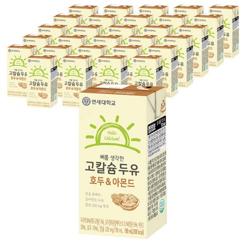 연세우유 뼈를생각한 고칼슘두유 호두&아몬드, 190ml, 72개입
