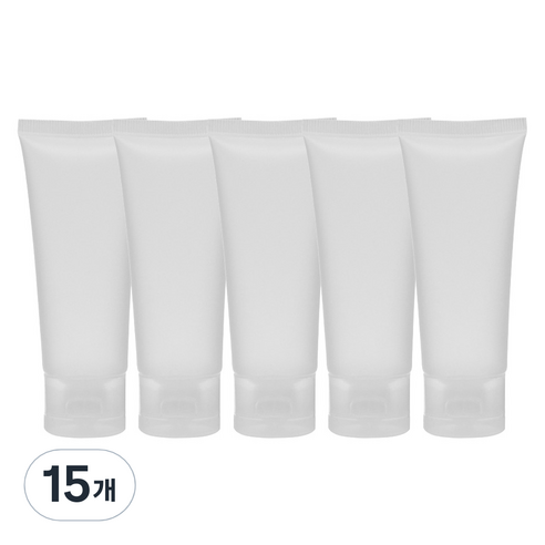 선동상사 무광 여행용 크림 로션 튜브 공병 30g, 15개, 화이트