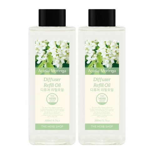 더허브샵 디퓨저 리필오일 2p, 아카시아모링가, 200ml, 2개