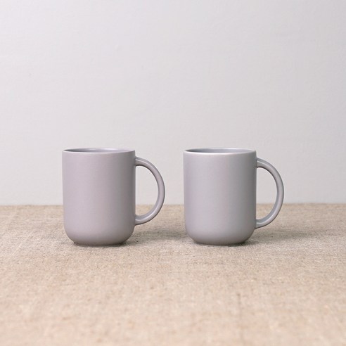 보울보울 국산 레트로라인 핸들머그 360ml, 애쉬그레이, 2개