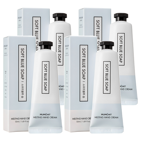 멈칫 멜팅 핸드크림 소프트블루 솝, 50ml, 4개