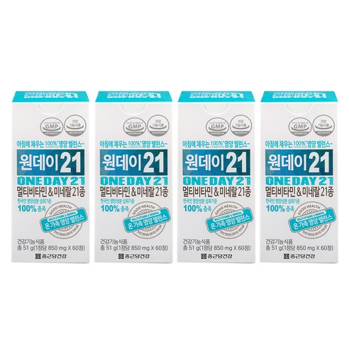 종근당건강 원데이21 멀티비타민 앤 미네랄, 60정, 4개