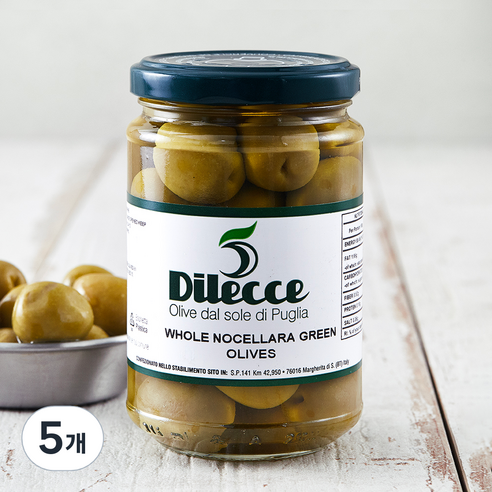 디레체 노첼라라 그린 올리브 홀, 280g, 5개