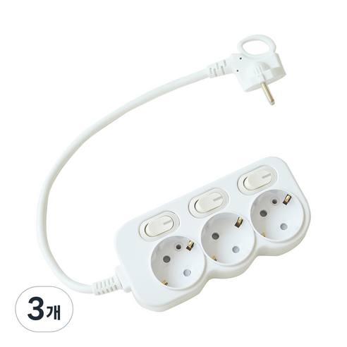에코파워탭 개별 절전 멀티탭 3구 EPM-L203, 40cm, 3개