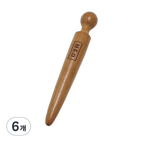 MEO 우드 마사지 장미목 펜슬괄사, 6개